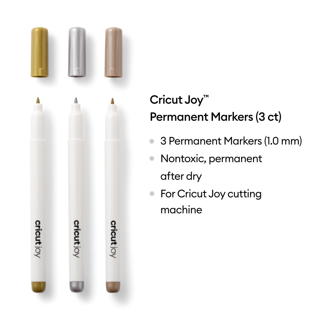 Cricut Joy Permanent Metallic Markers 1.0 mm Gold Silver Copper